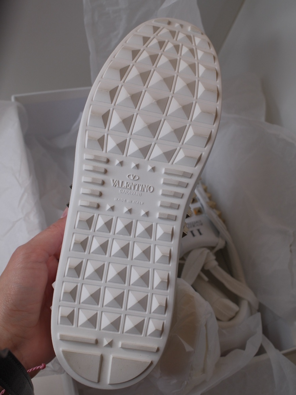 White Studded Sneakers VALENTINO - Picture 2 of 3